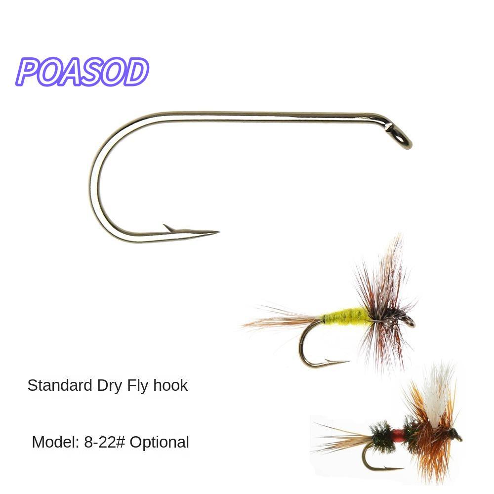 MAYSHOW Long Shank Fly Fish Hook, Long Shank 8 # -22 # Fly Tying Hook, 2024 Wire Blue Dun Standard F