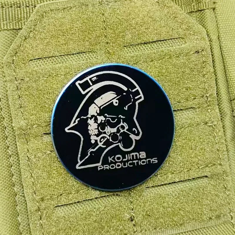 [Miếng dán Velcro tùy chỉnh] YWP.Death Stranding Hideo Kojima Studio Logo Kim loại Laser Đạo đức Huy