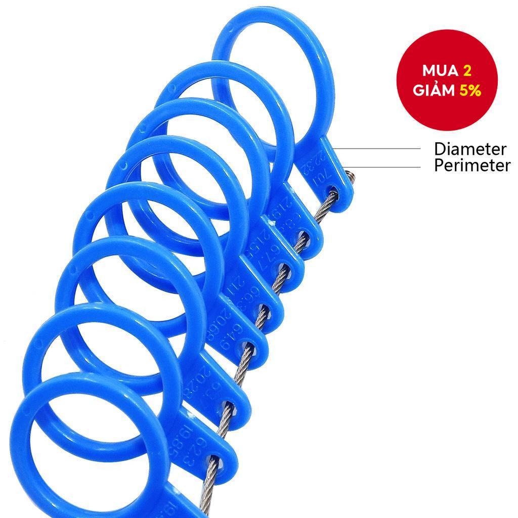 Bộ dụng cụ đo kích thước ngón tay bằng nhựa xanh Mỹ Anh mới - 27 miếng đo kích thước ngón tay cho ph