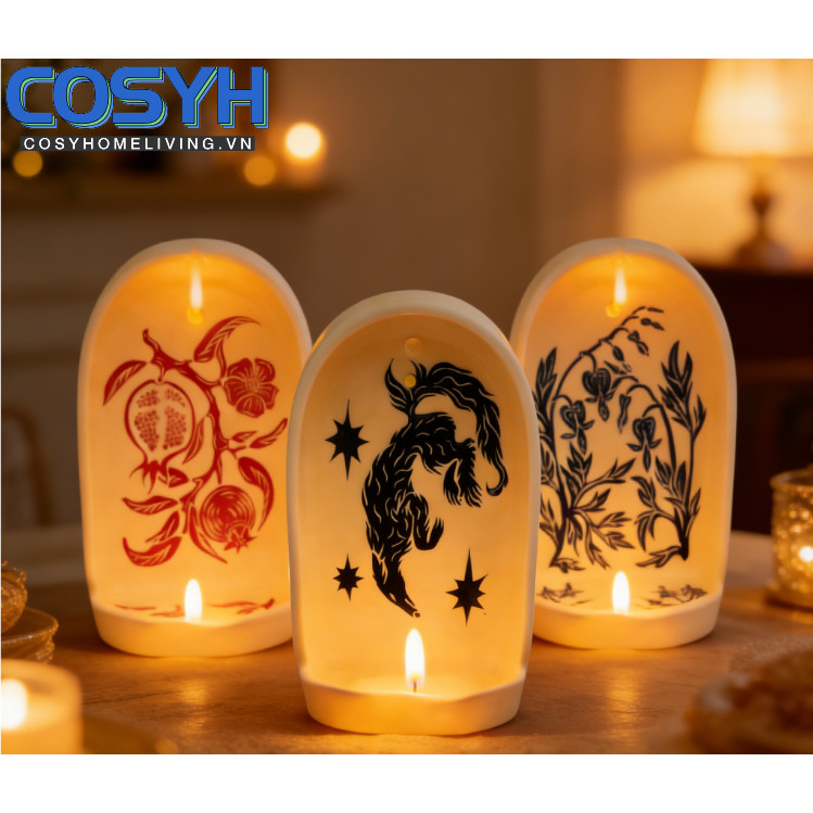 <cosyh>Resin Wall Alcove Candlestick Altar Decor Modern Minimalist Handmade Wall