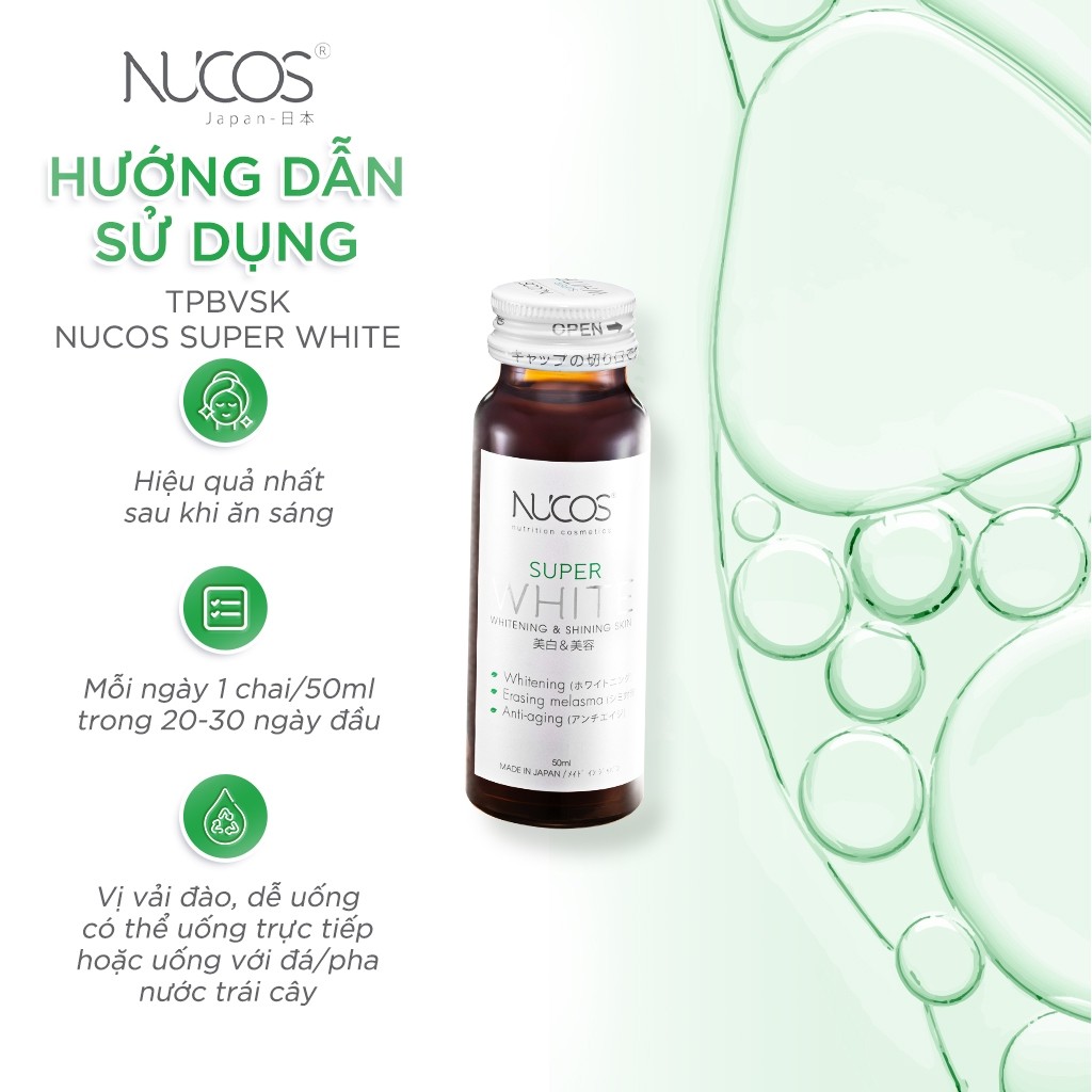[3 Hộp] TPBVSK Nước uống Collagen Nucos Super White Hỗ Trợ Dưỡng Trắng Da Mờ Thâm Nám [3h x10cx50ml] | BigBuy360 - bigbuy360.vn
