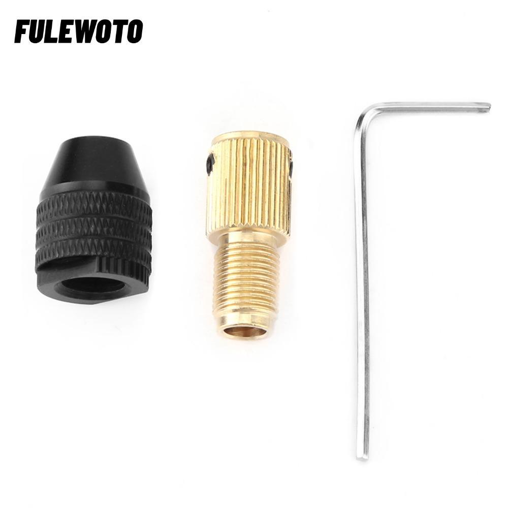 Phụ kiện máy khoan điện Mini FILEWOTO, Chuck tự săn chắc ba cánh thẳng bằng đồng thau và hợp kim nhô