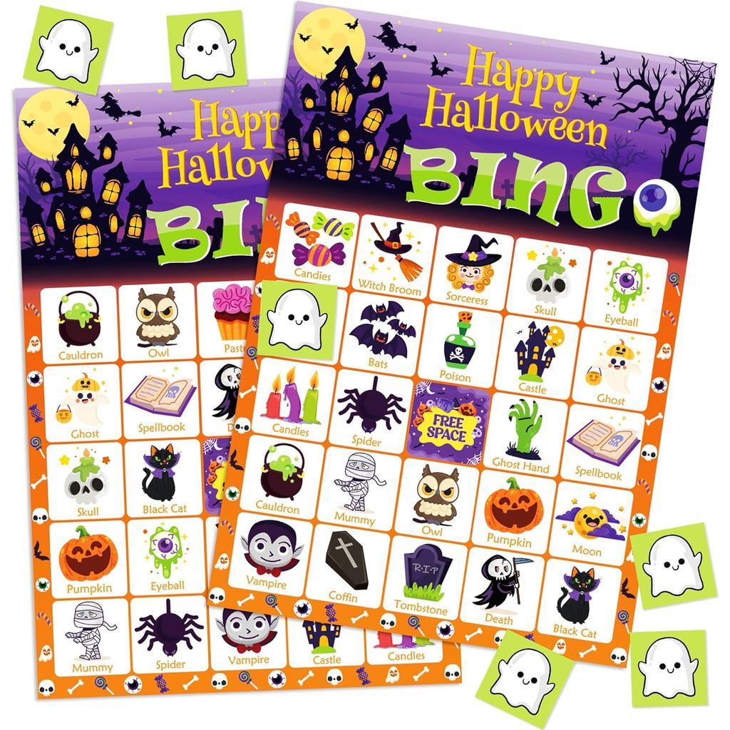 Trò chơi Halloween OHOME - Halloween Bingo cho trẻ em | Ủng Hộ Tiệc Halloween - 24 Người Chơi Đồ Chơ