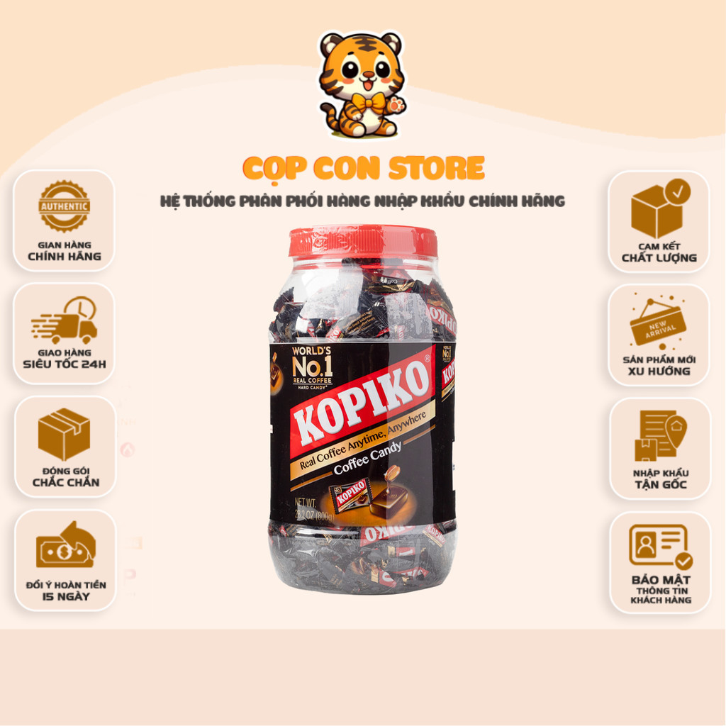 [COMBO 3 HỘP] Kẹo Cà Phê Kopiko Cappuccino – Hộp 560g