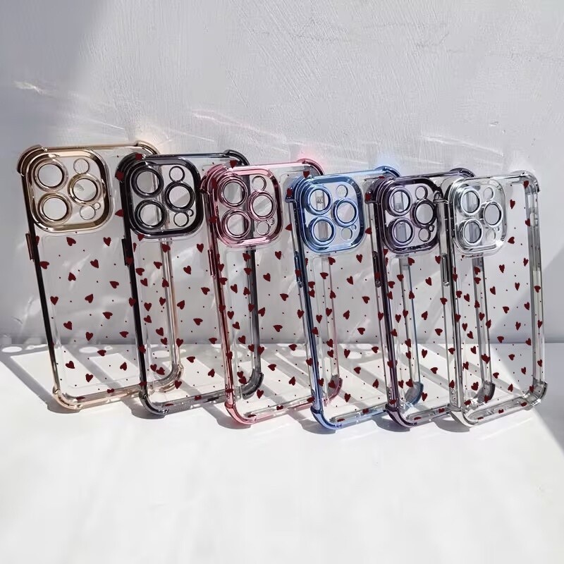 Ốp Điện Thoại Trái Tim Tình Yêu Đỏ Hàn Quốc Cho VIVO Y100 Y50 Y30 Y30I Y31 Y400 Pro Y77E Y77 Y78 PLU