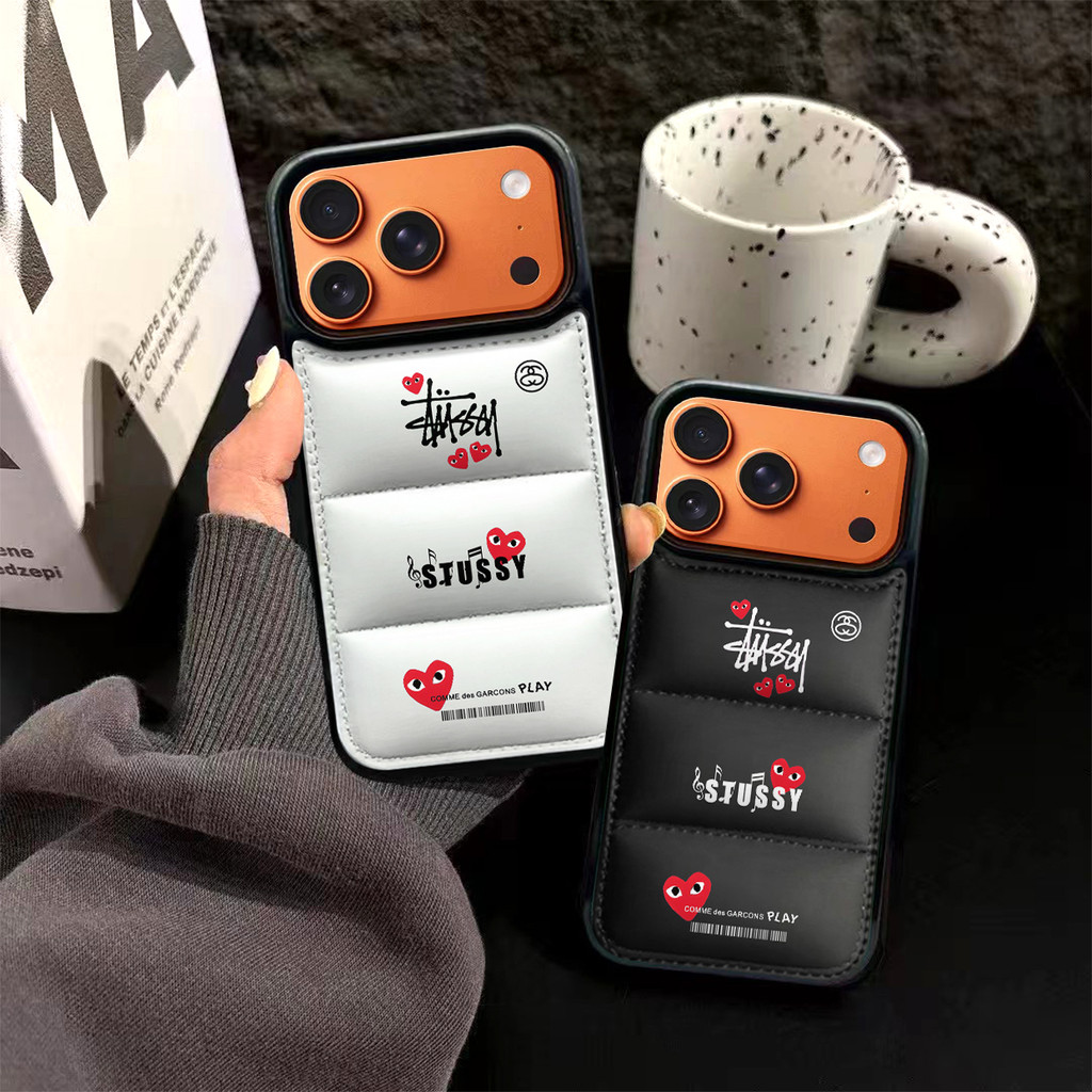 Street Classic STU * * * PLAY Love Down Jacket Vỏ Điện Thoại Thích Hợp Cho iPhone 17AIR 16ProMax 15 