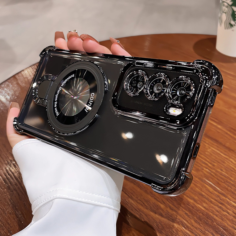 2555 Pro 2555 Pro Giá đỡ vòng mạ Vỏ điện thoại từ tính Bảo vệ Camera Túi khí Vỏ silicon mềm chống số