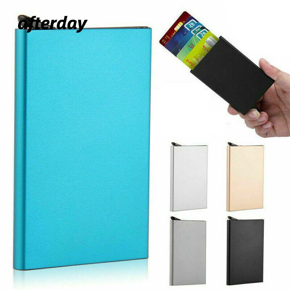 AFTERDAY568 Ví bảo vệ ID Hợp kim nhôm Tự động bật lên Chặn RFID