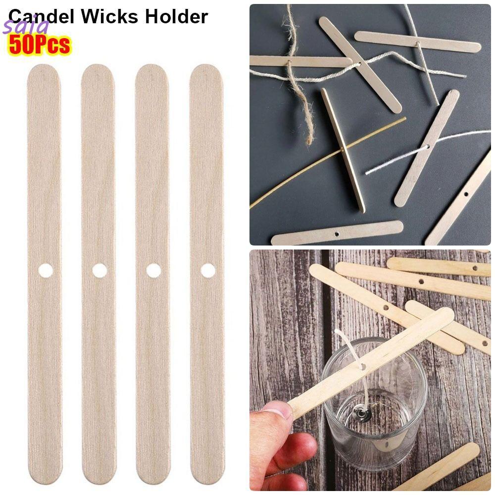 SAIA 50 Cái Candel Dụng Cụ Làm, Giá Đỡ Candel Gỗ 114mm, Thiết Bị Định Tâm DIY Phụ Kiện Candel