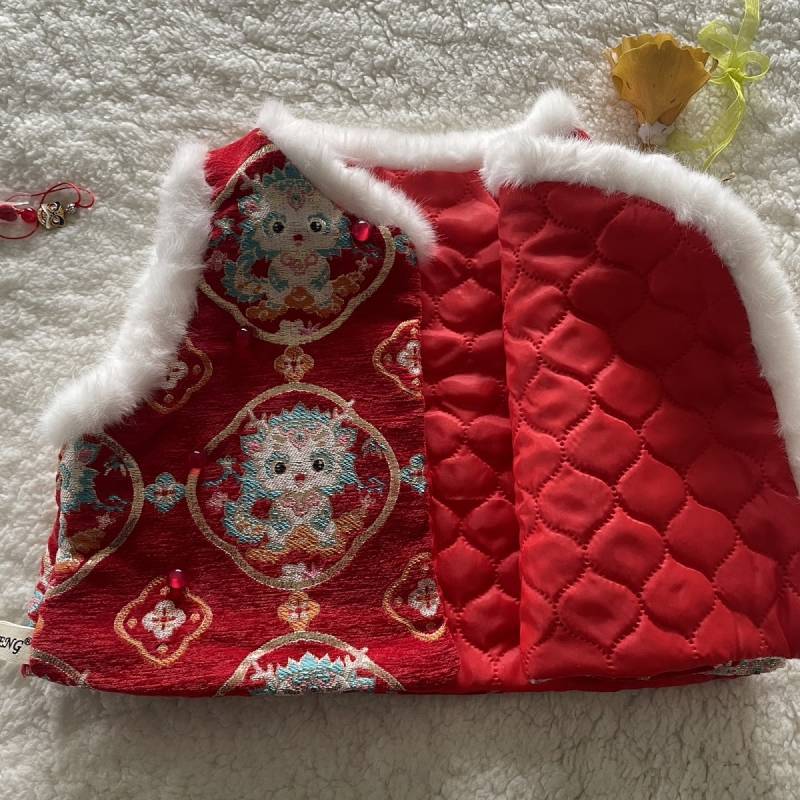 Baby Full-Year Baby Girl Dress Autumn and Winter Vest Children's New Year Girls Clothes Tang Suit fv