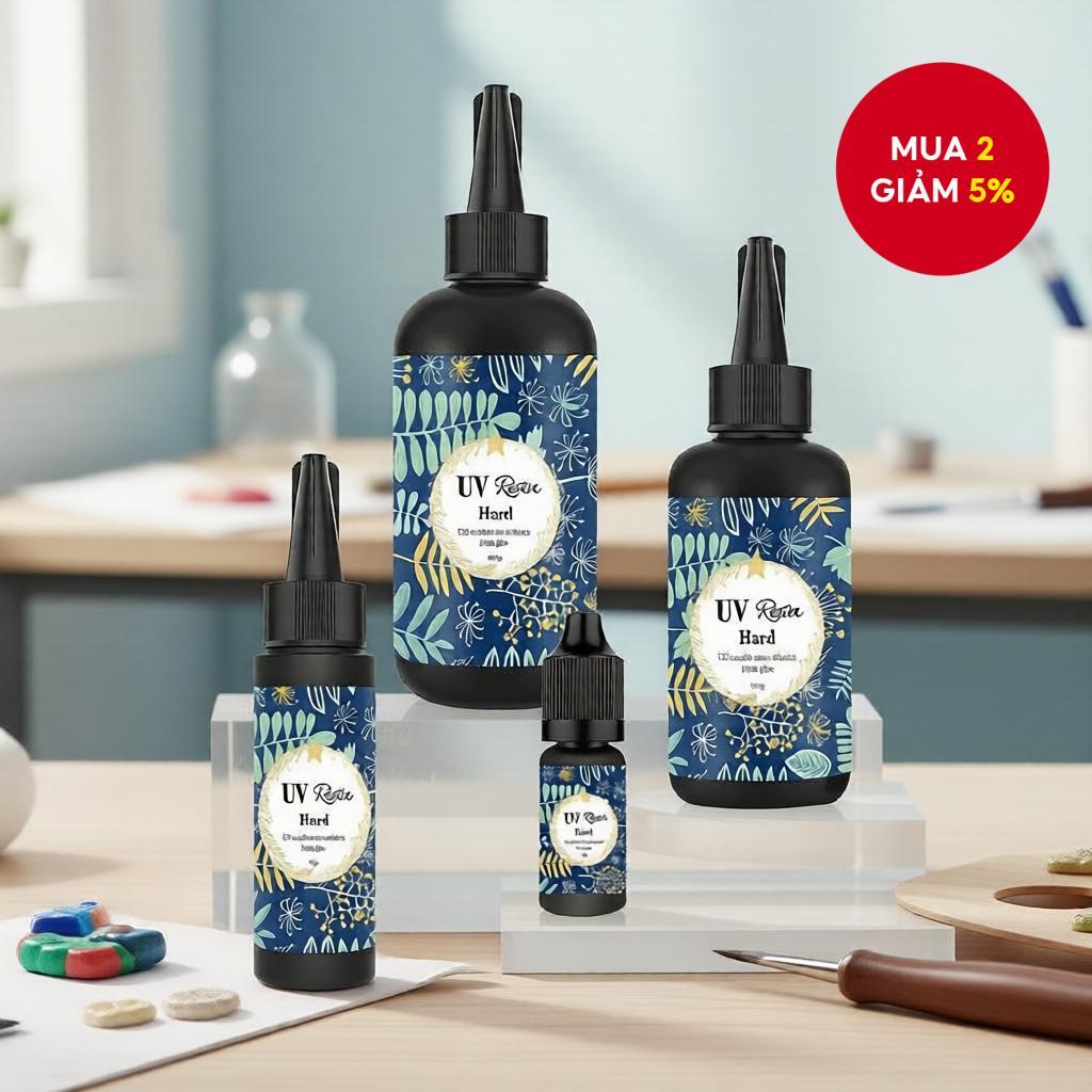 Long Vu UV Resin Trong Suốt - Sấy Nhanh, Chống Vàng, 60g-100g