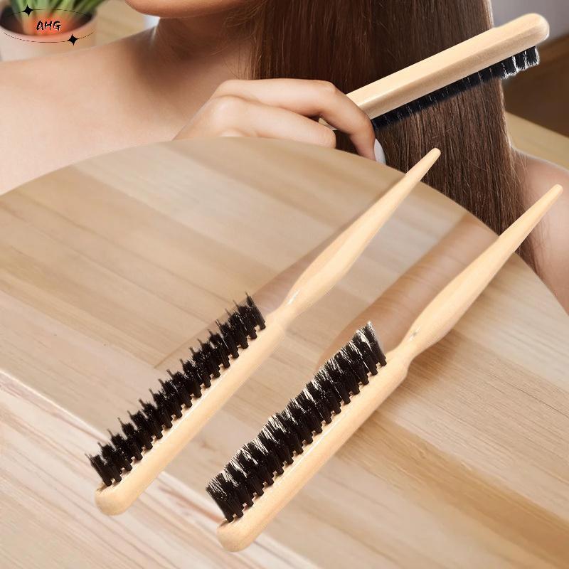 Gỗ xử lý heo rừng bristlebs salon tóc bàn chải tự nhiên heo rừng lông bàn chải tóc Slimline stylingb