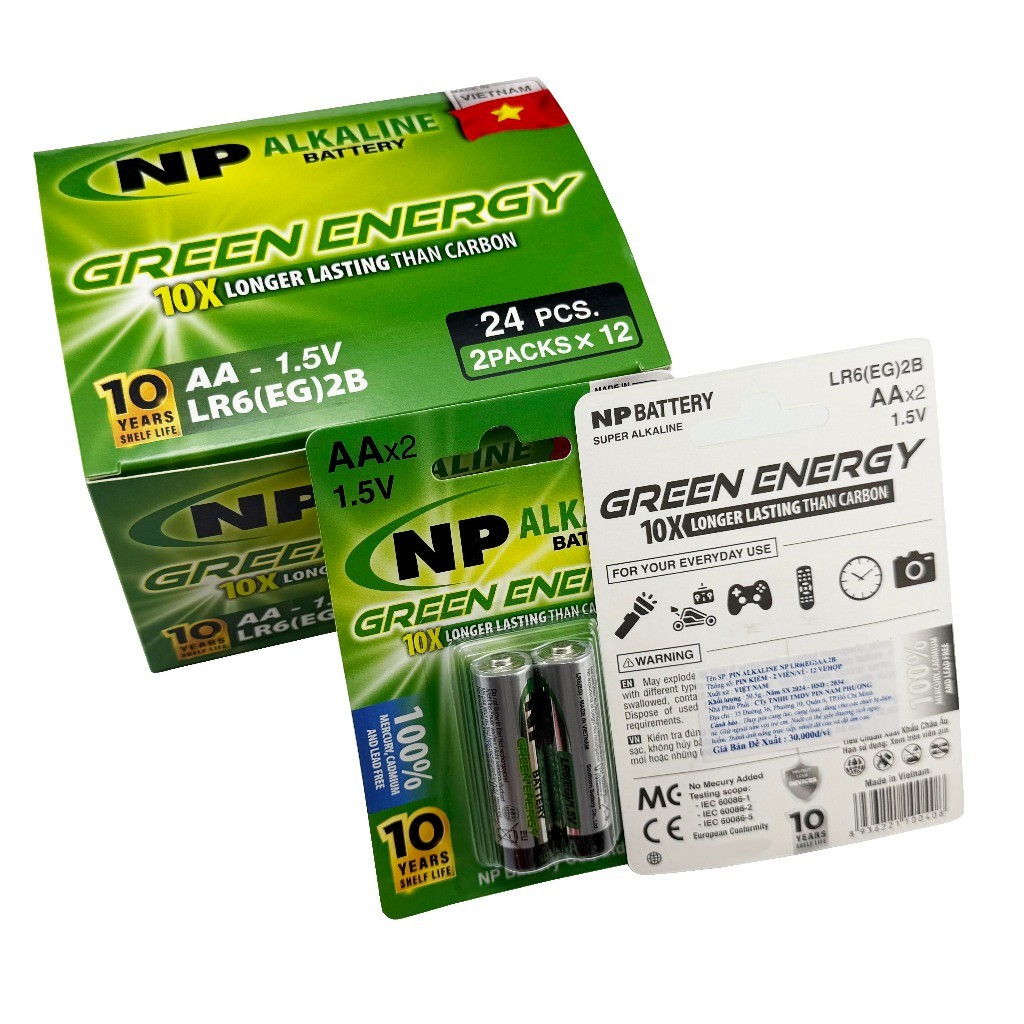 [Chính hãng] Pin tiểu lớn AA (2A) Alkaline NP National Power Alkaline AA(LR6)