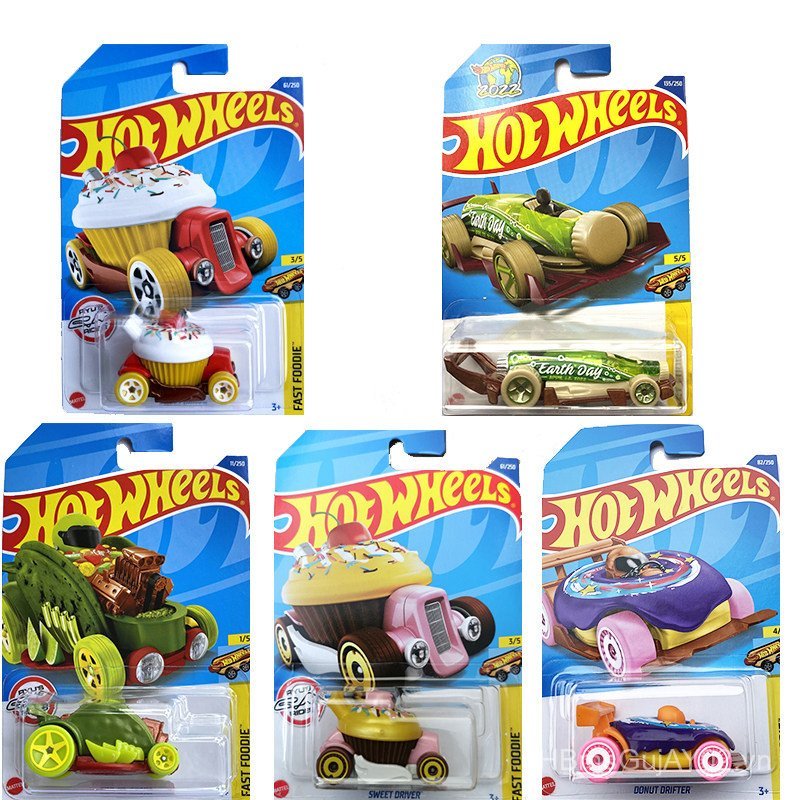 Hot Wheels Hợp Kim Ô Tô Đồ Chơi Xe Ô Tô Thực Phẩm NHANH CHÓNG FOODIE Donut Máy Nướng Bánh Mì Hot Dog