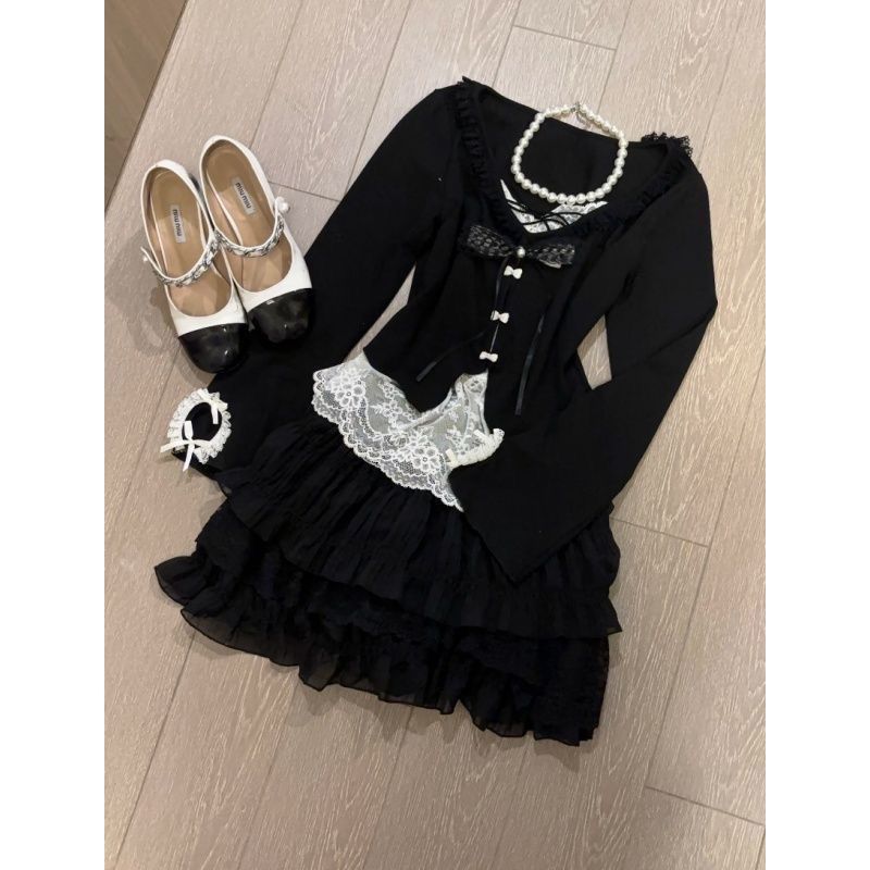 Áo hai mảnh ren phồng style Seoul, phong cách Hàn Quốc ngọt ngào