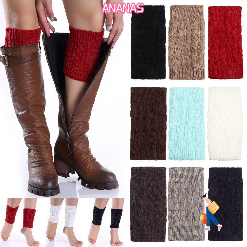 ANANAS Chân Ấm Tất Màu Trơn Nữ Giày Boot Warmer