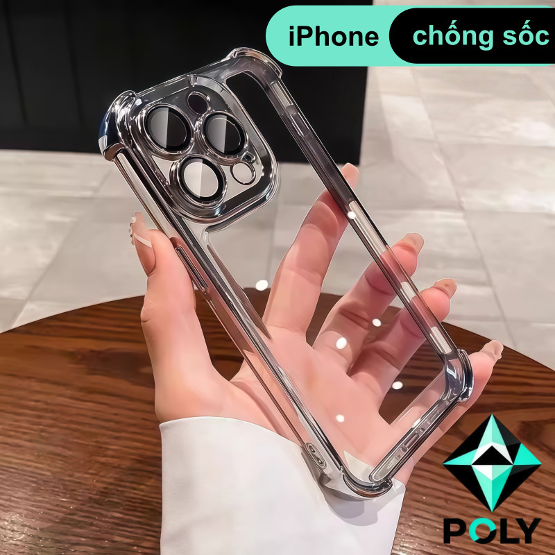 Ốp Lưng iPhone 17 Air/16/15/14/13/12/11 Pro Max | Chống sốc cao cấp | Bảo vệ ống kính | Poly trong s
