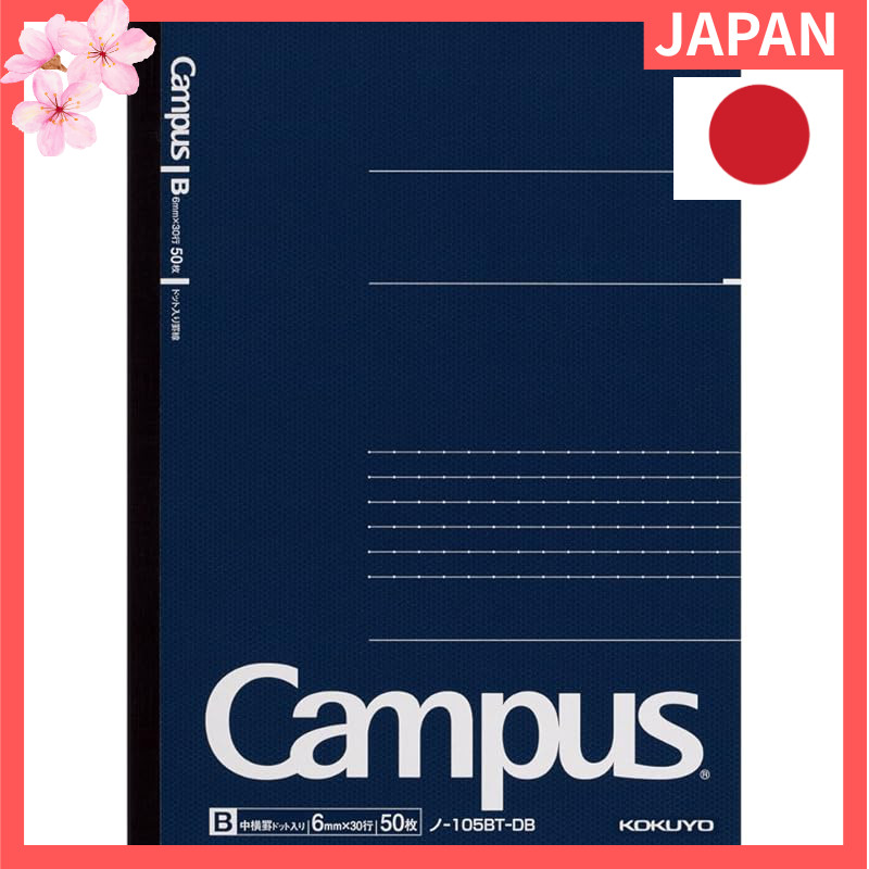 Kokuyo Notebook Campus Notebook Adult Campus with Dots B ruled A5 50 sheets No. 105BT-DB Navy Body s