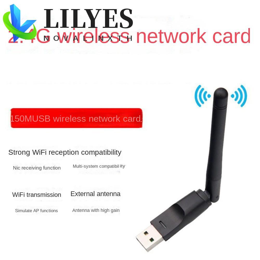 Bộ chuyển đổi Wifi USB LILYES 150Mbps, Card mạng MT7601 / 8188 150Mbps MT7601, Ăng-ten hiển thị đèn 