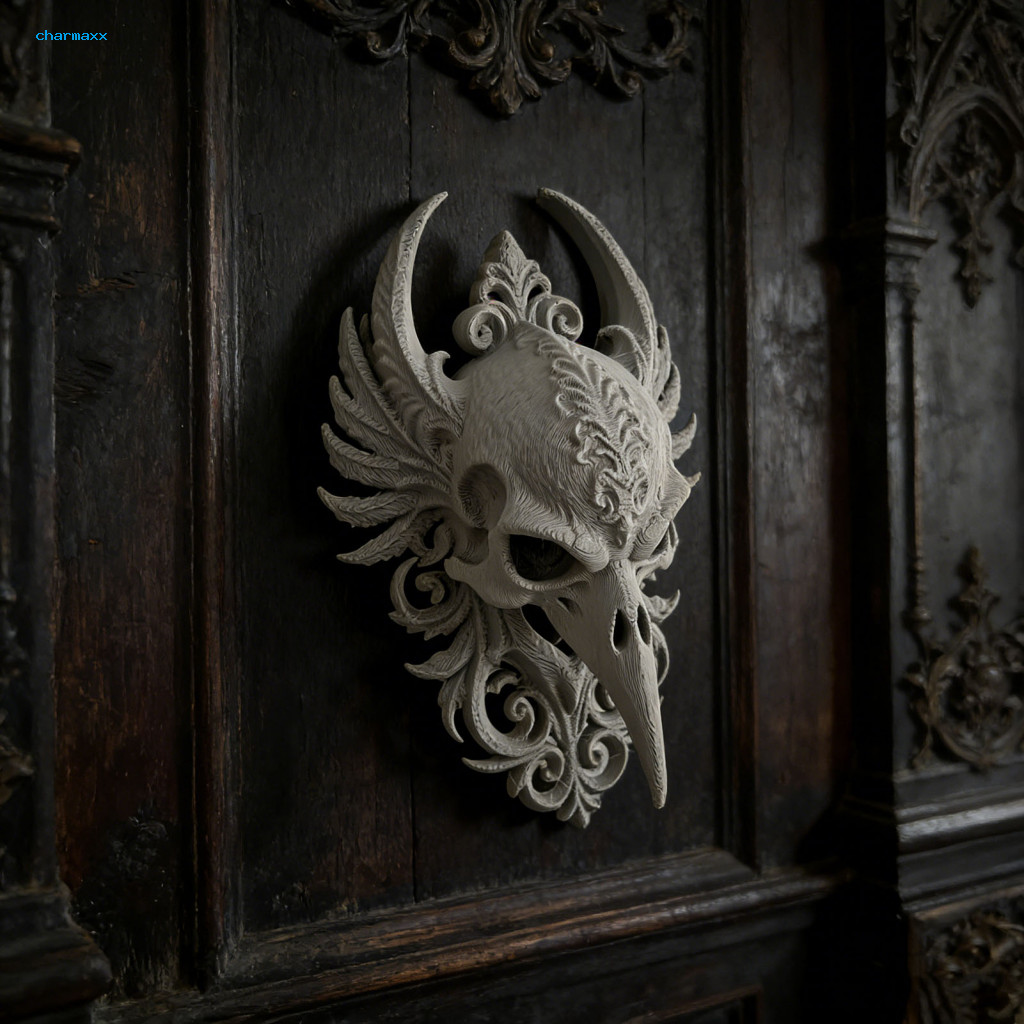 CM Raven Skull Tượng Raven Thực Tế Raven Skull Replica Raven Skull Trang Trí Tường – Đầu Lâu Ma Quái