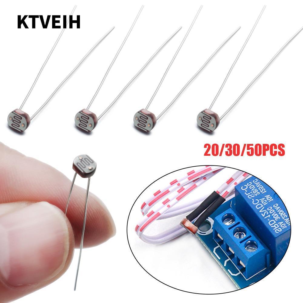 KTVEIH 20 / 30 / 50 CÁI Điện trở nhạt Arduino 5mm LDR CDS GL5516