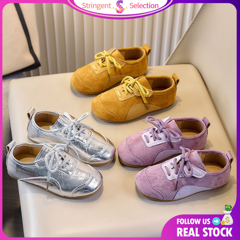 🇻🇳Sẵn hàng🇻🇳 Old Money Girls Flats Bề mặt mềm Low Top Baby Boy German Training Shoes Đế mềm