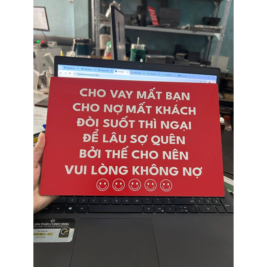 Bảng Không bán nợ - Aluminium khắc laser