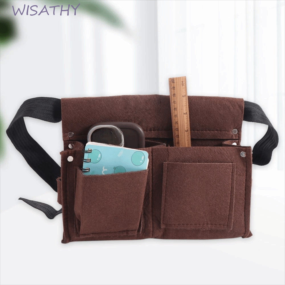 WISHY Tool Túi thắt lưng, Bộ dụng cụ thắt lưng gia cố đinh tán bằng vải hóa học, Túi đựng móng tay t