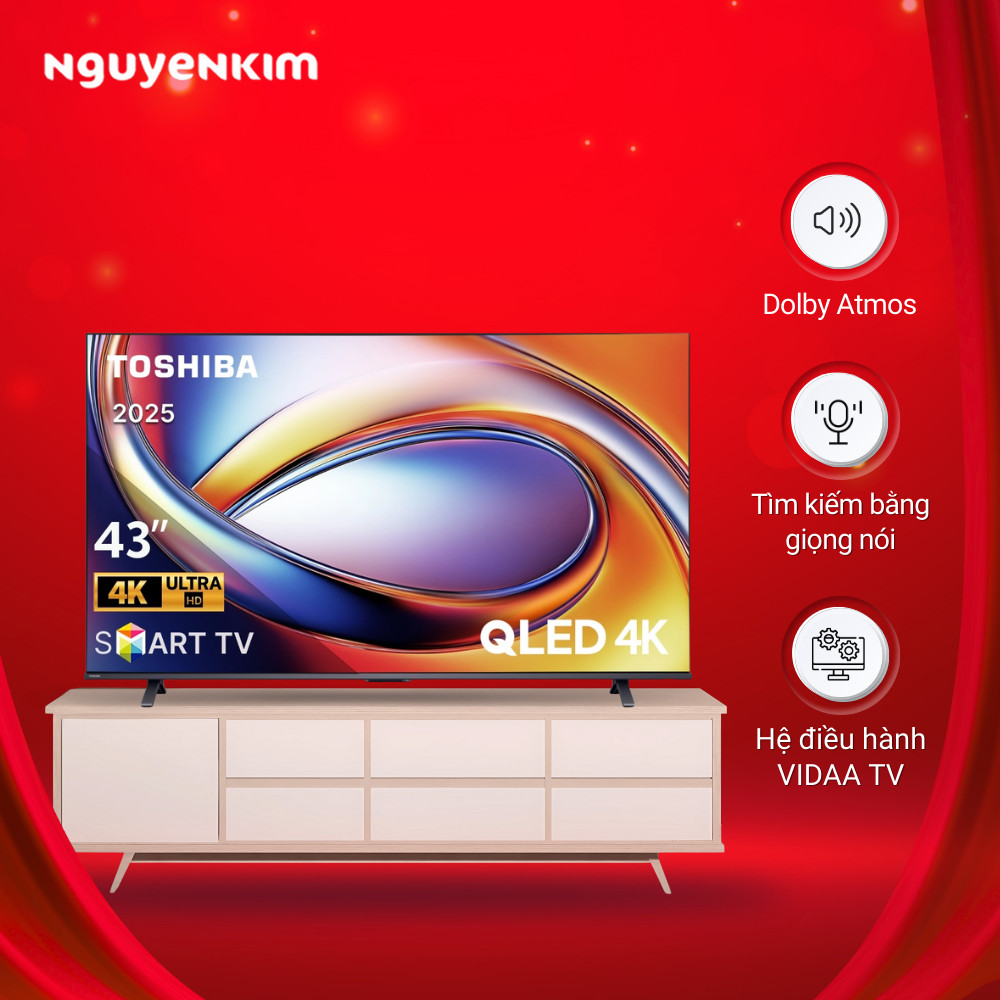 Smart Tivi QLED Toshiba AI 4K 43 inch 43M450RP