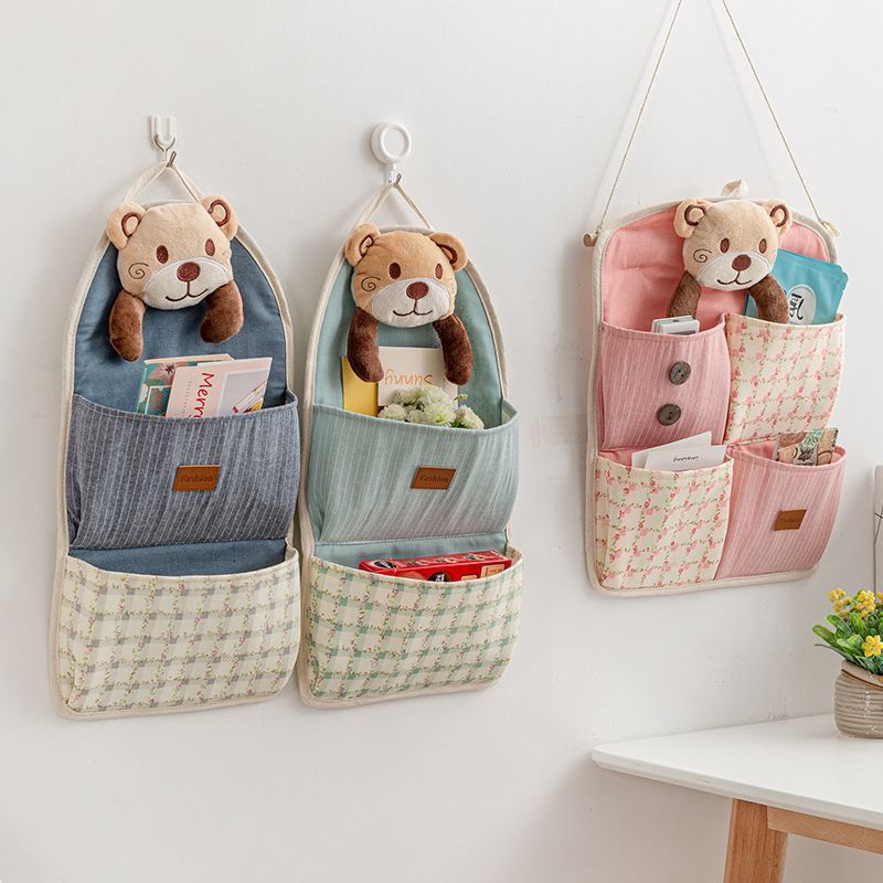 Hot Sale#Fabric Phone Storage Bag Organizer Dormitory Essential Door Back Hanging Wall-mounted Stude