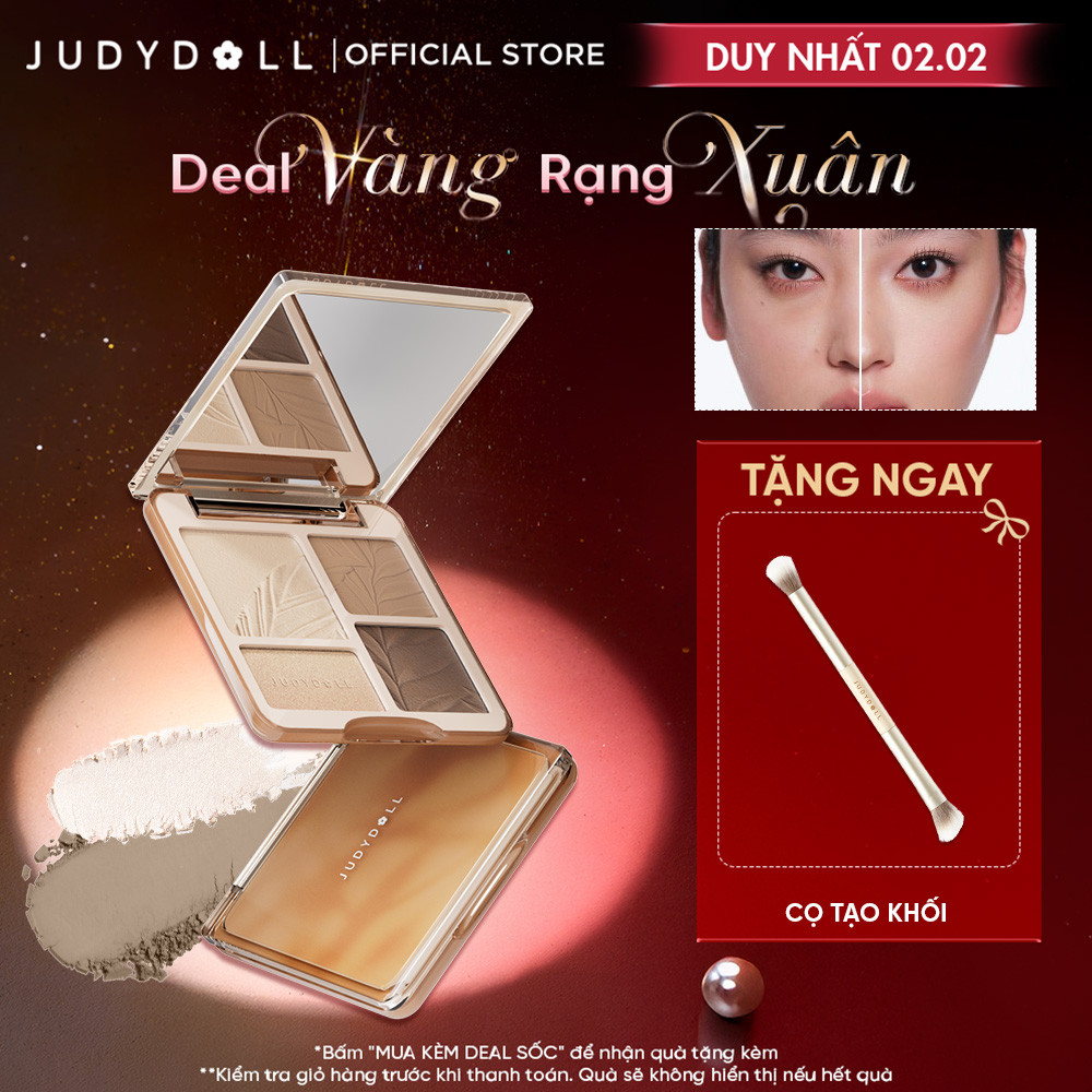 Bảng Phấn Tạo Khối Bắt Sáng 4 Ô JUDYDOLL Highlight & Contour Palette Mỏng Mịn Dễ tán Chuẩn màu 3D Lâu trôi 9g | BigBuy360 - bigbuy360.vn