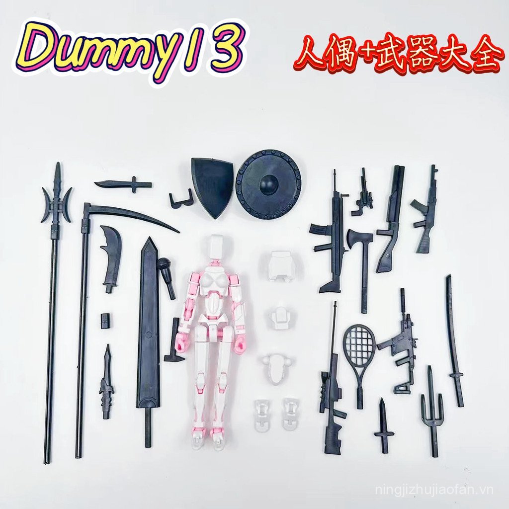Trọn Bộ Vũ Khí Gói Vũ Khí Búp Bê dummy13 Miếng Mở Rộng 3D In Khớp Siêu Di Chuyển luy Influencer May 