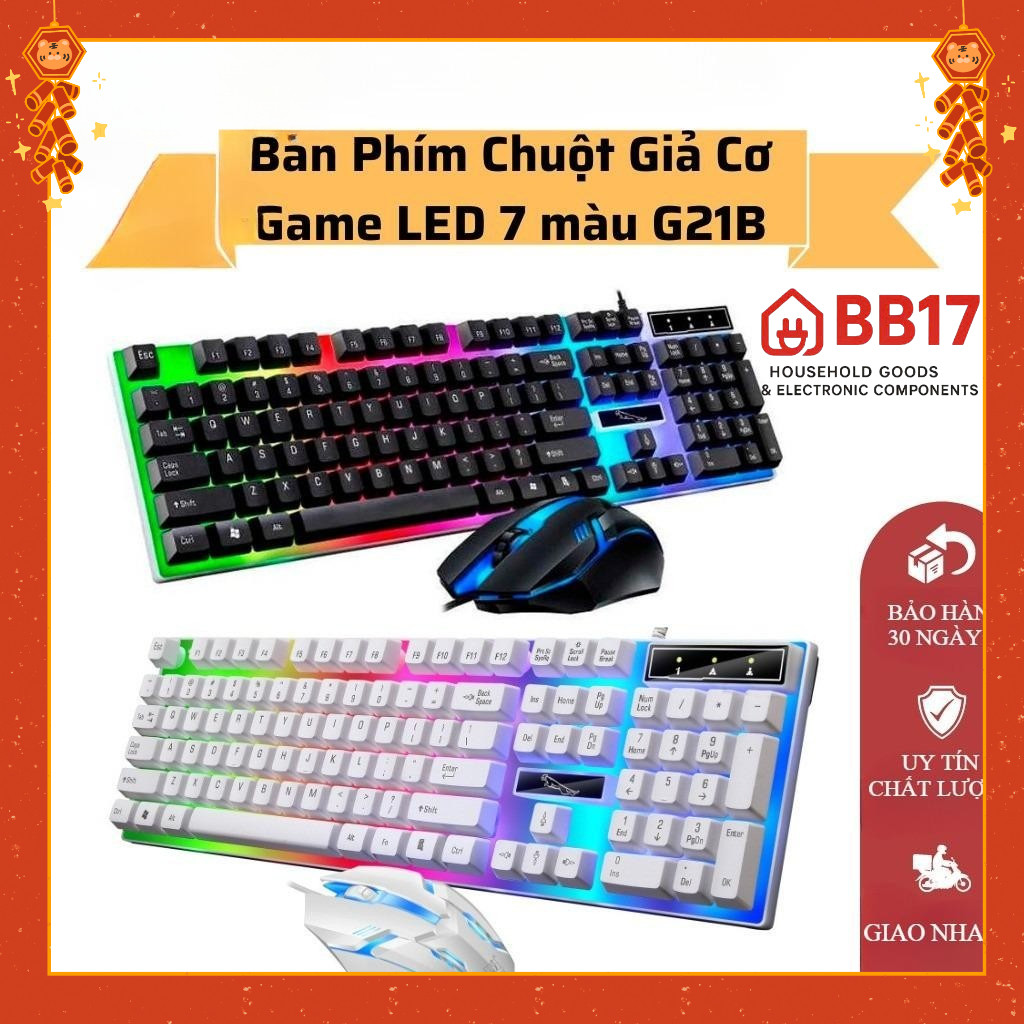 Bàn Phím Chuột Giả Cơ  Game LED 7 màu G21B