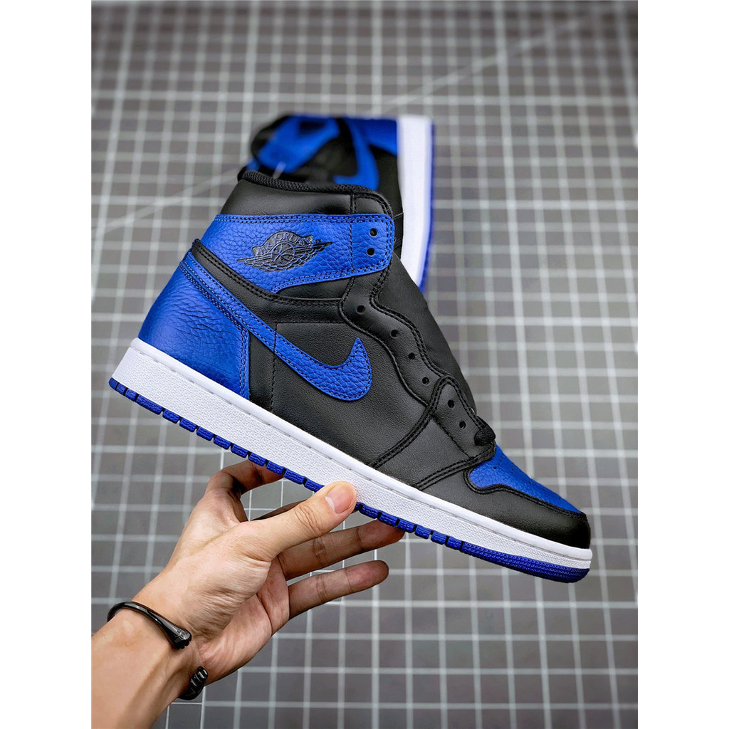 Giày bóng rổ cổ điển AJ1 Giày nam cao cấp cổ điển satin Royal