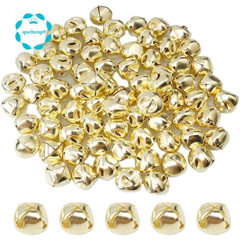 100 Miếng Chuông Jingle, Chuông Jingle Kim Loại 15 Mm Mini Thủ Công Chuông Hạt Cho DIY Vàng