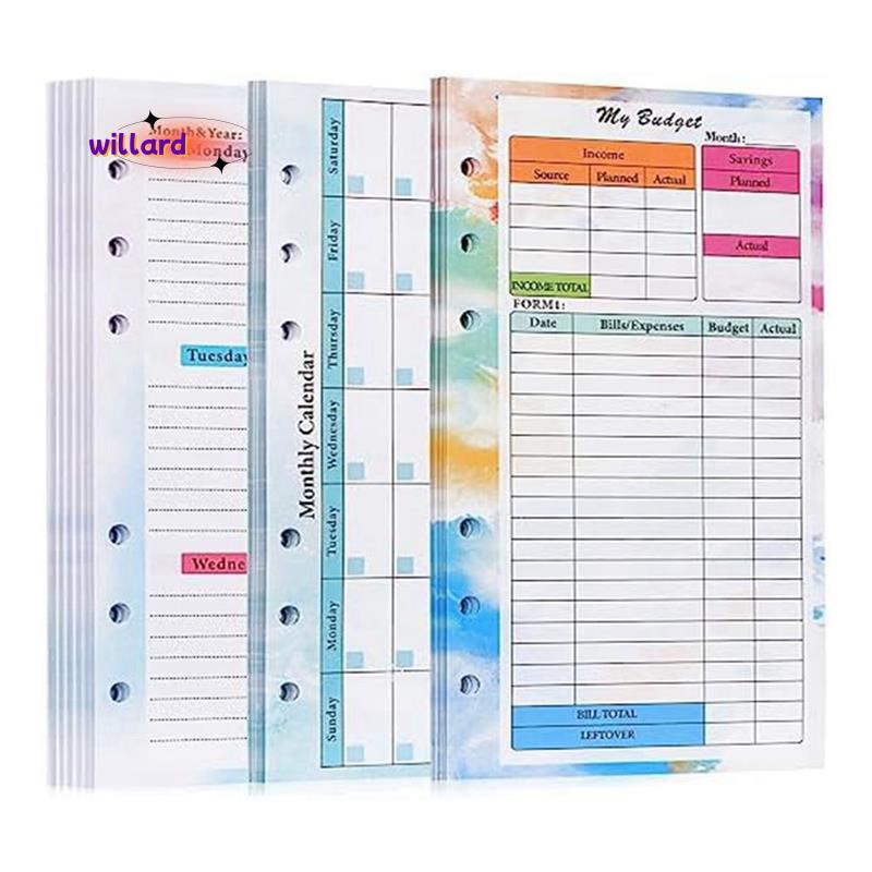 82 Tờ A6 Lập Kế Hoạch Ngân Sách Đổ Lại Notepad Hàng Tháng Kế Hoạch Hàng Tuần Notepad 6 Lỗ Cho A6 Chấ
