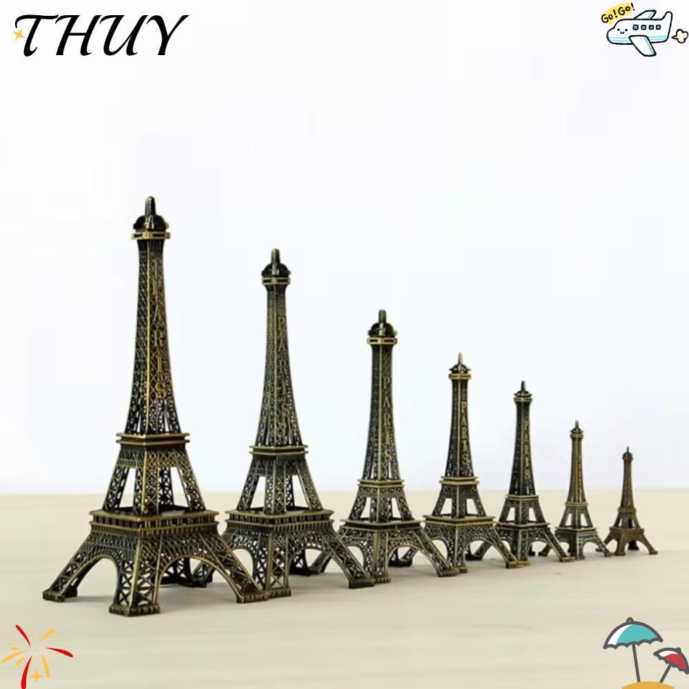 Mô hình tháp Eiffel THUY, Tượng tháp Eiffel 7 kích cỡ bằng đồng, Kim loại thiết kế tinh tế có hộp Đồ