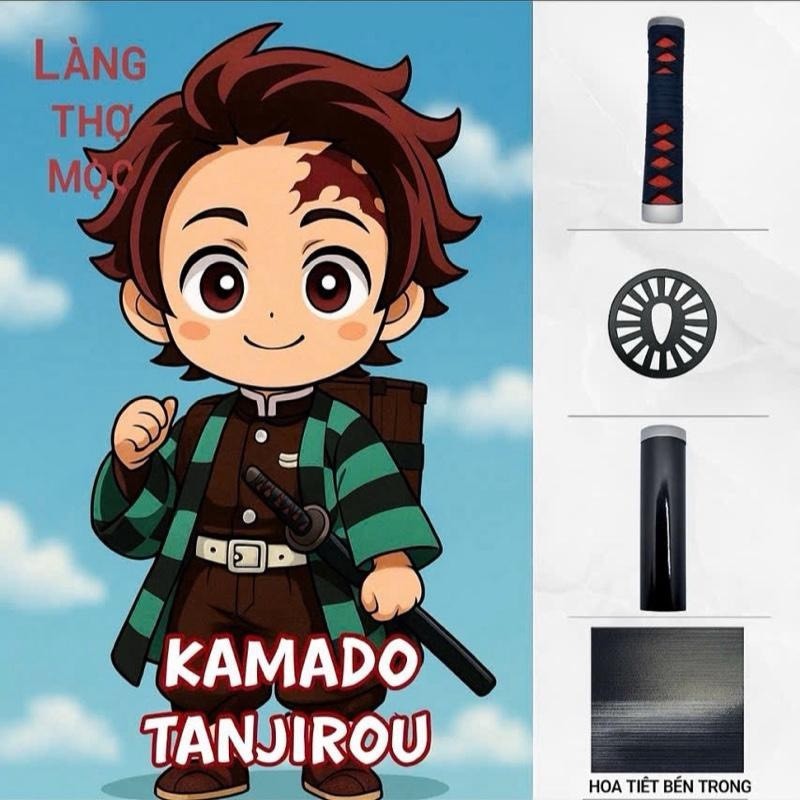 Đạo cụ hóa trang cosplay bằng gỗ tanjiro - động animie