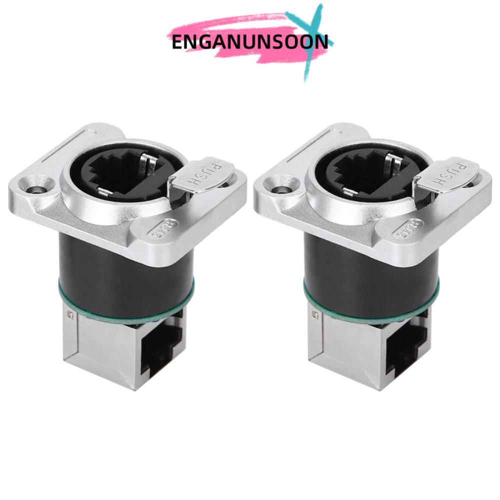 ENGANUNSOON 2 Phích cắm hàng không RJ45, Vỏ mạ crôm hợp kim kẽm Đầu nối góc tròn RJ45, Giao diện 8P8