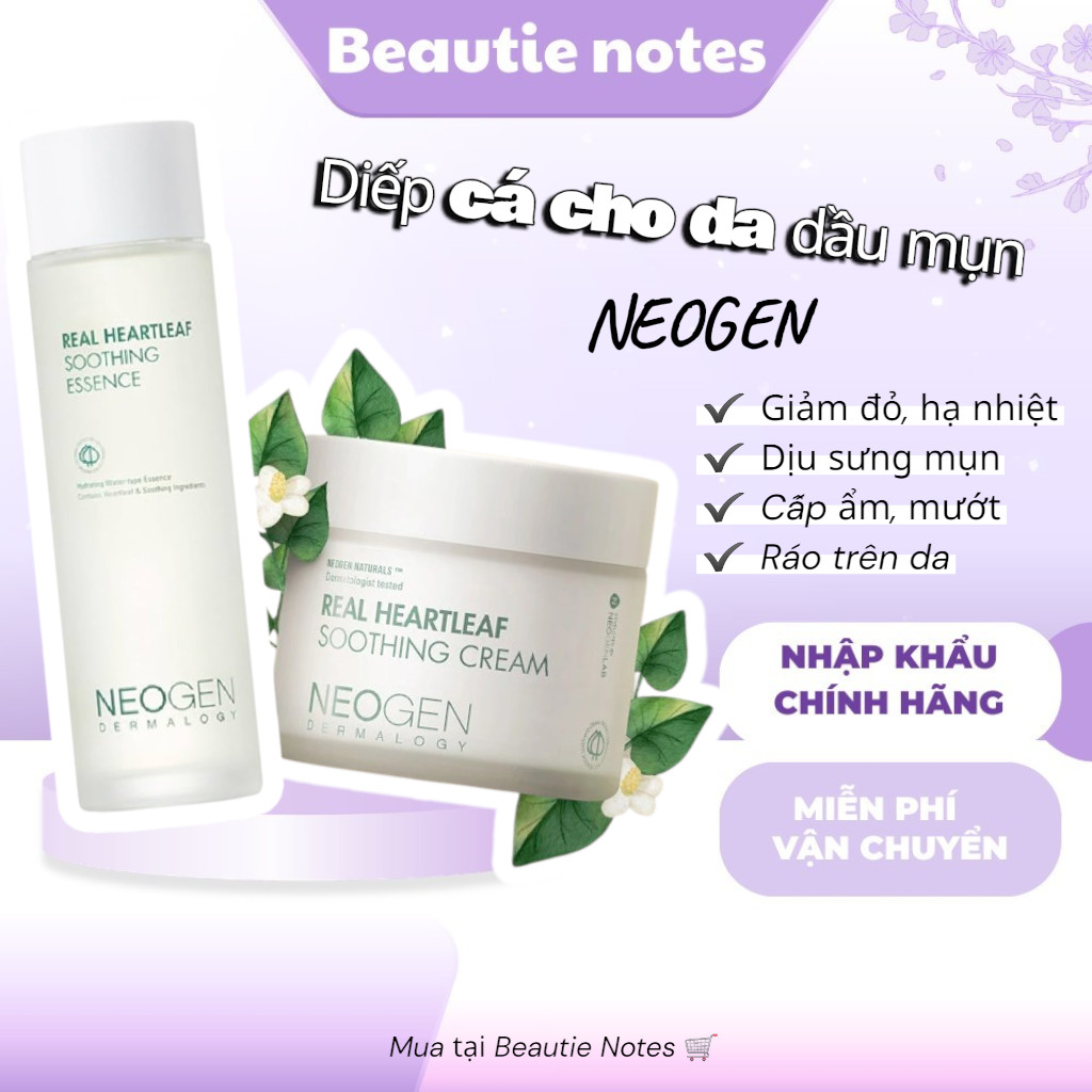 (SẴN) Kem dưỡng và essence Neogen Dermalogy Real Heartleaf Soothing