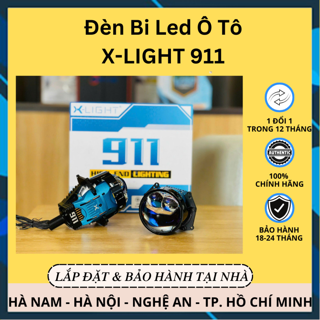 [Hàng mới về] Đèn Bi Led Ô Tô X-LIGHT 911 - BI LED TRỢ PHA Công Suất 75w
