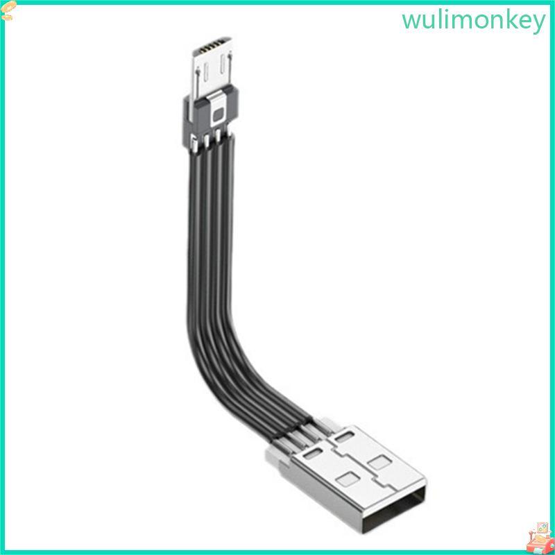 WU Silicones Flat Slim Thin Ribbon USB A Male to Micro USB Male Data Cable Data Data Flat Slim FPC C