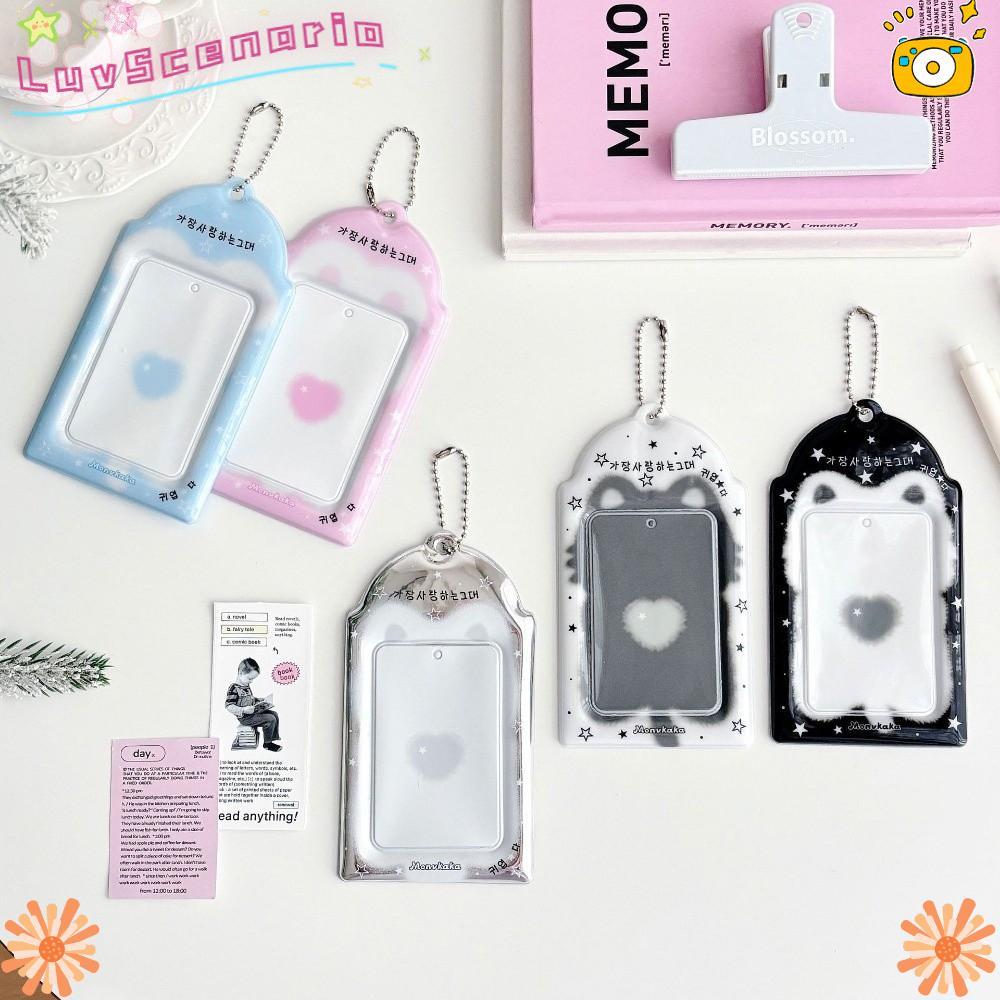 Hộp đựng thẻ ngoại vi LUVU Idol, Hộp đựng thẻ ảnh 3 inch phong cách Ins, Trang trí dây chuyền PVC Lư