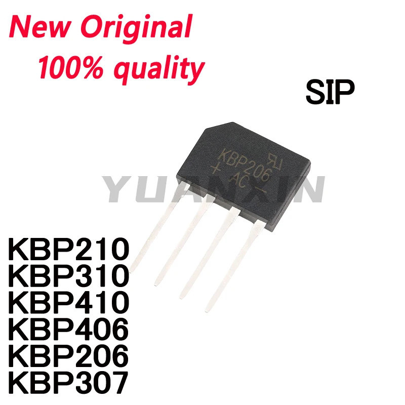 5 chiếc KBP210 KBP310 KBP410 KBP406 KBP206 KBP307 cầu phẳng chỉnh lưu cầu cầu cọc Còn hàng