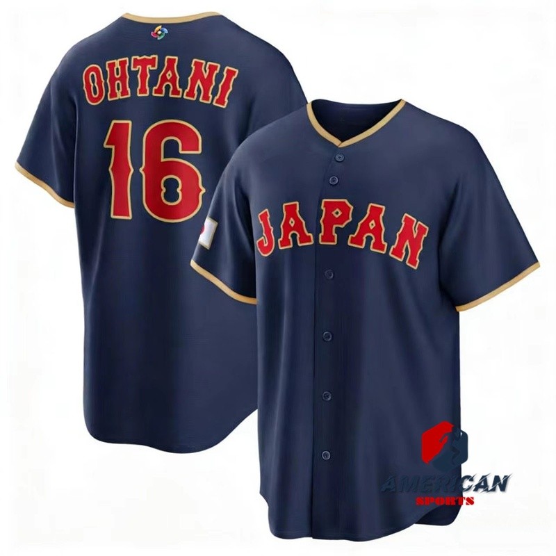 Áo bóng chày màu xanh hải quân Shohei Ohtani 2026
