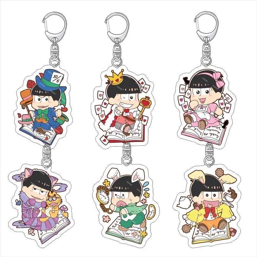 Móc khóa Anime Mr. Osomatsu-san mica trong suốt trang trí balo Juushimatsu Osomatsu Matsuno mô hình 