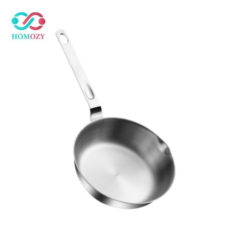 Nồi chiên bít tết chiên bằng thép không gỉ có tay cầm dài Máy hâm dầu không tráng