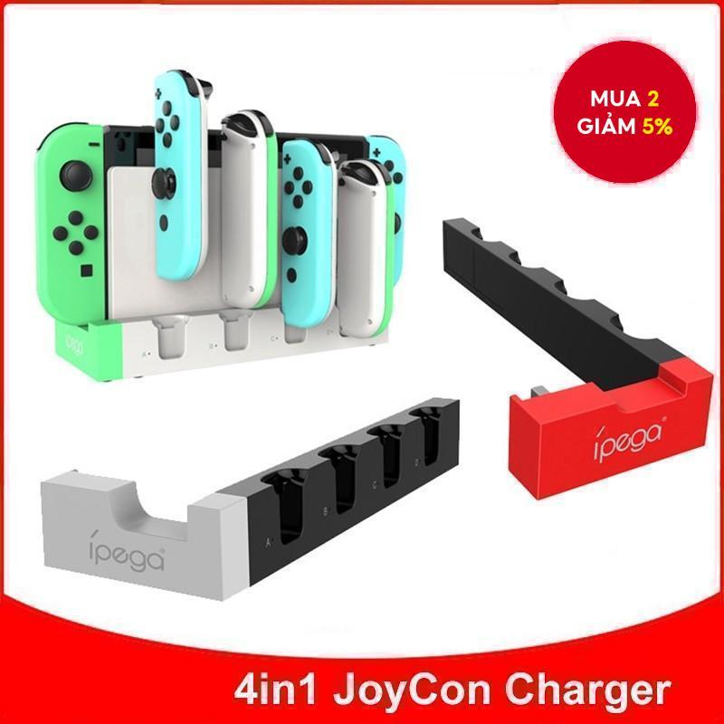 Bộ sạc 4 trong 1 Joy Con cho Nintendo Switch Oled JoyCon Bộ điều khiển Dock Station Giá đỡ cho Ninte