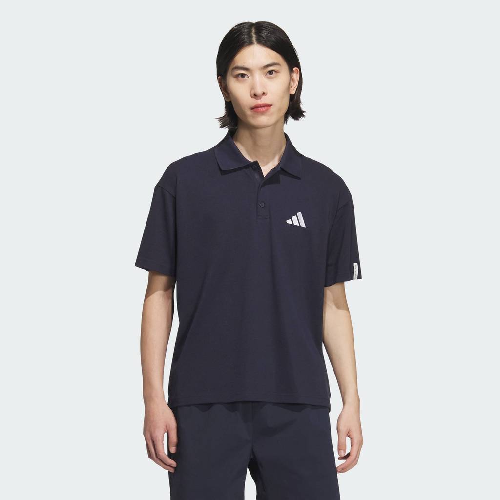 adidas Phong cách sống Áo Polo Essentials Plus Loose Fit Small Logo Short Sleeve Nam Màu xanh da trờ
