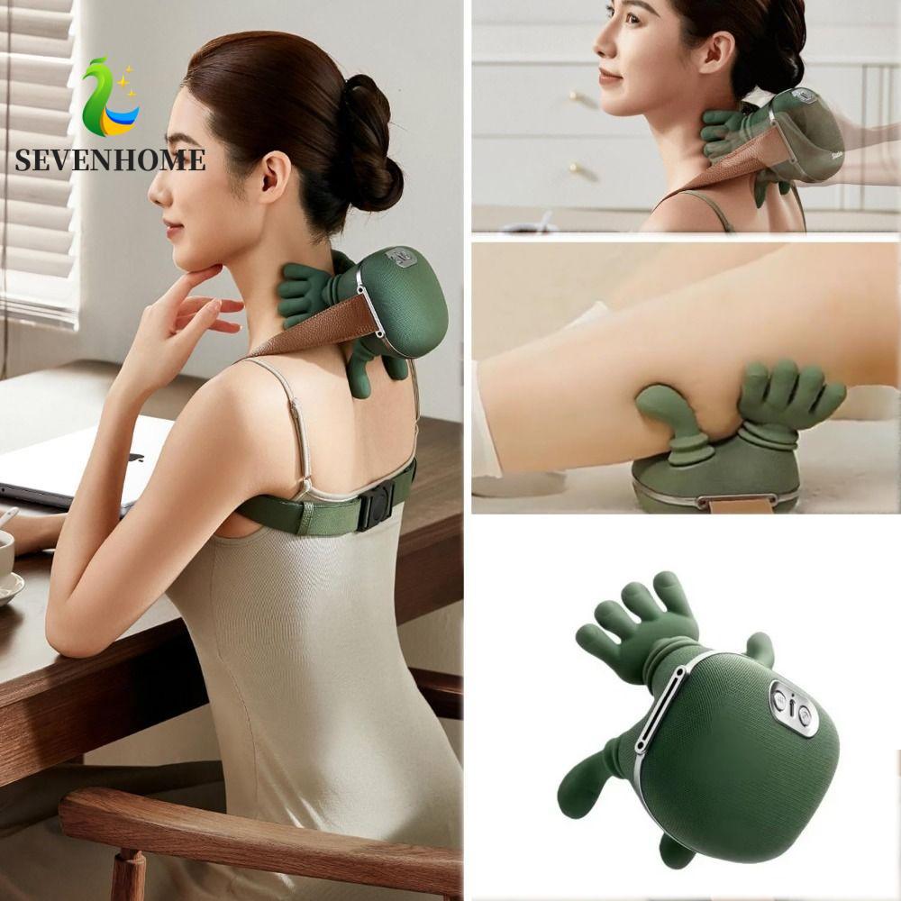 Máy mát xa cổ điện SEVENHOME, Máy mát xa cổ làm nóng bằng tay Bionic, Khăn giấy sâu 4D Gối massage n
